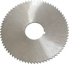 Made in USA - 2-3/4" Diam x 0.064" Blade Thickness x 3/4" Arbor Hole Diam, 72 Tooth Slitting and Slotting Saw - Arbor Connection, Right Hand, Uncoated, High Speed Steel, Concave Ground, Contains Keyway - Americas Industrial Supply