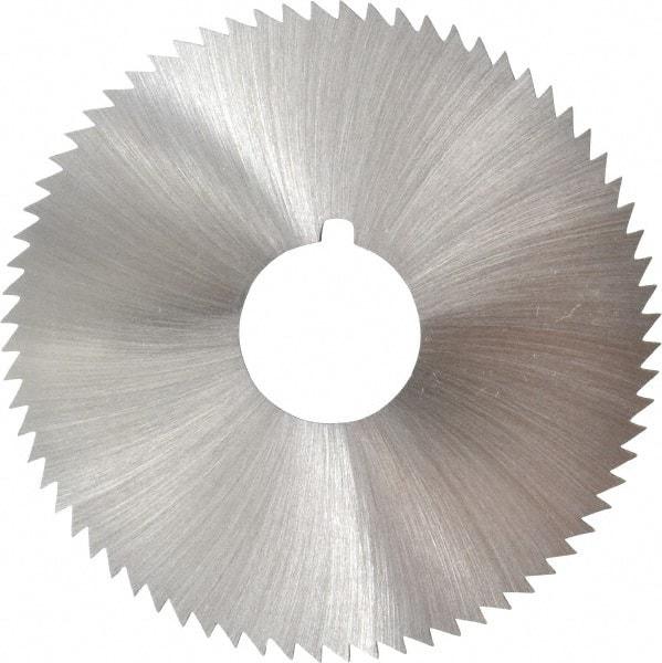 Made in USA - 2-3/4" Diam x 0.072" Blade Thickness x 3/4" Arbor Hole Diam, 72 Tooth Slitting and Slotting Saw - Arbor Connection, Right Hand, Uncoated, High Speed Steel, Concave Ground, Contains Keyway - Americas Industrial Supply