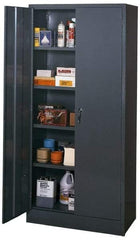 Edsal - 4 Shelf Combination Storage Cabinet - Steel, 36" Wide x 18" Deep x 78" High, Med Grey - Americas Industrial Supply