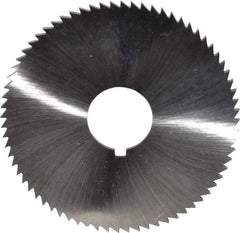 Made in USA - 2-3/4" Diam x 0.081" Blade Thickness x 3/4" Arbor Hole Diam, 72 Tooth Slitting and Slotting Saw - Arbor Connection, Right Hand, Uncoated, High Speed Steel, Concave Ground, Contains Keyway - Americas Industrial Supply