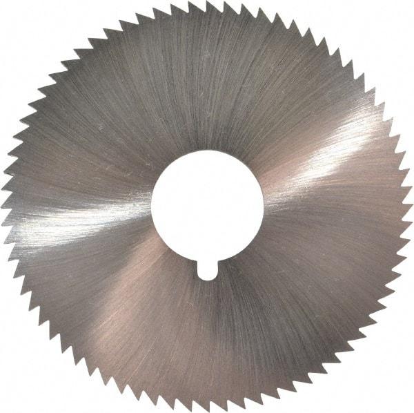 Made in USA - 2-3/4" Diam x 0.091" Blade Thickness x 3/4" Arbor Hole Diam, 72 Tooth Slitting and Slotting Saw - Arbor Connection, Right Hand, Uncoated, High Speed Steel, Concave Ground, Contains Keyway - Americas Industrial Supply