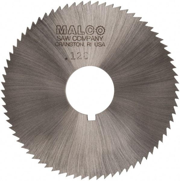 Made in USA - 2-3/4" Diam x 0.128" Blade Thickness x 3/4" Arbor Hole Diam, 72 Tooth Slitting and Slotting Saw - Arbor Connection, Right Hand, Uncoated, High Speed Steel, Concave Ground, Contains Keyway - Americas Industrial Supply