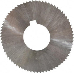 Made in USA - 2-3/4" Diam x 0.012" Blade Thickness x 1" Arbor Hole Diam, 72 Tooth Slitting and Slotting Saw - Arbor Connection, Right Hand, Uncoated, High Speed Steel, Concave Ground, Contains Keyway - Americas Industrial Supply