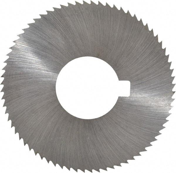 Made in USA - 2-3/4" Diam x 0.016" Blade Thickness x 1" Arbor Hole Diam, 72 Tooth Slitting and Slotting Saw - Arbor Connection, Right Hand, Uncoated, High Speed Steel, Concave Ground, Contains Keyway - Americas Industrial Supply