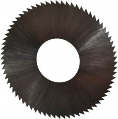 Made in USA - 2-3/4" Diam x 0.018" Blade Thickness x 1" Arbor Hole Diam, 72 Tooth Slitting and Slotting Saw - Arbor Connection, Right Hand, Uncoated, High Speed Steel, Concave Ground, Contains Keyway - Americas Industrial Supply