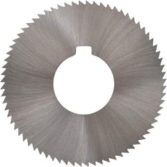 Made in USA - 2-3/4" Diam x 0.032" Blade Thickness x 1" Arbor Hole Diam, 72 Tooth Slitting and Slotting Saw - Arbor Connection, Right Hand, Uncoated, High Speed Steel, Concave Ground, Contains Keyway - Americas Industrial Supply