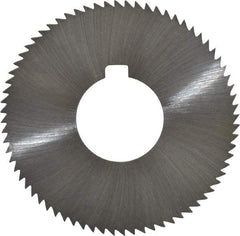 Made in USA - 2-3/4" Diam x 0.057" Blade Thickness x 1" Arbor Hole Diam, 72 Tooth Slitting and Slotting Saw - Arbor Connection, Right Hand, Uncoated, High Speed Steel, Concave Ground, Contains Keyway - Americas Industrial Supply