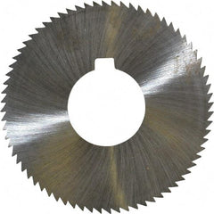 Made in USA - 2-3/4" Diam x 0.081" Blade Thickness x 1" Arbor Hole Diam, 72 Tooth Slitting and Slotting Saw - Arbor Connection, Right Hand, Uncoated, High Speed Steel, Concave Ground, Contains Keyway - Americas Industrial Supply