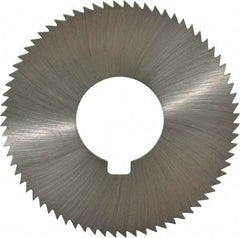 Made in USA - 2-3/4" Diam x 0.091" Blade Thickness x 1" Arbor Hole Diam, 72 Tooth Slitting and Slotting Saw - Arbor Connection, Right Hand, Uncoated, High Speed Steel, Concave Ground, Contains Keyway - Americas Industrial Supply