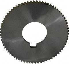 Made in USA - 2-3/4" Diam x 0.144" Blade Thickness x 1" Arbor Hole Diam, 72 Tooth Slitting and Slotting Saw - Arbor Connection, Right Hand, Uncoated, High Speed Steel, Concave Ground, Contains Keyway - Americas Industrial Supply