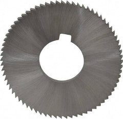 Made in USA - 2-3/4" Diam x 0.162" Blade Thickness x 1" Arbor Hole Diam, 72 Tooth Slitting and Slotting Saw - Arbor Connection, Right Hand, Uncoated, High Speed Steel, Concave Ground, Contains Keyway - Americas Industrial Supply