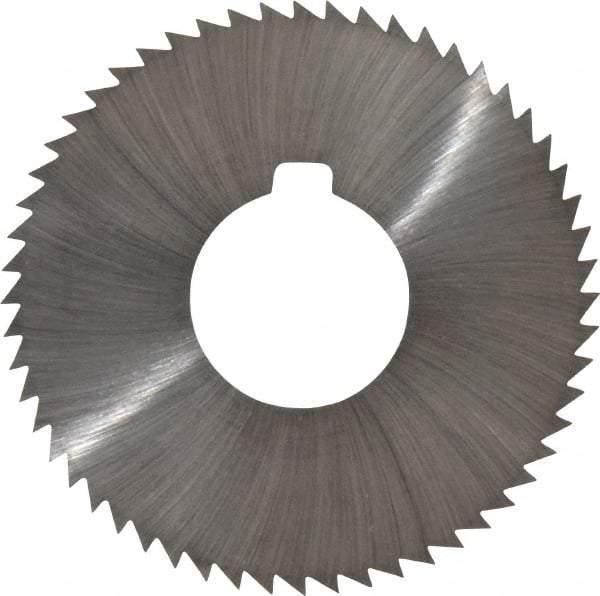 Made in USA - 2-3/4" Diam x 0.025" Blade Thickness x 1" Arbor Hole Diam, 56 Tooth Slitting and Slotting Saw - Arbor Connection, Right Hand, Uncoated, High Speed Steel, Concave Ground, Contains Keyway - Americas Industrial Supply