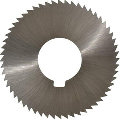 Made in USA - 2-3/4" Diam x 0.04" Blade Thickness x 1" Arbor Hole Diam, 56 Tooth Slitting and Slotting Saw - Arbor Connection, Right Hand, Uncoated, High Speed Steel, Concave Ground, Contains Keyway - Americas Industrial Supply