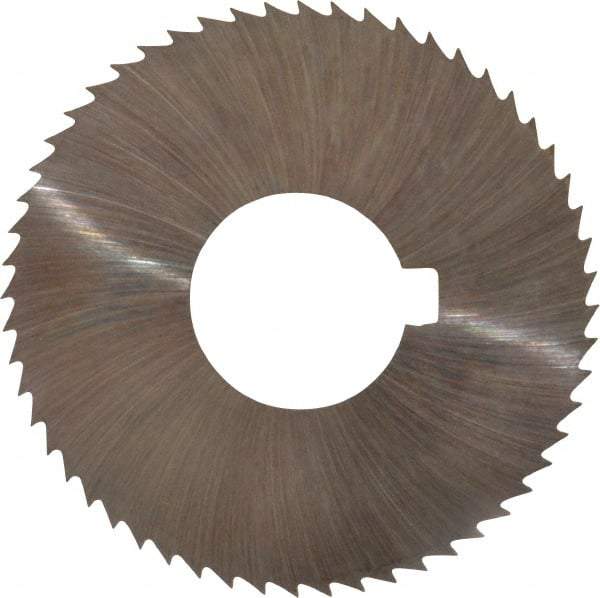 Made in USA - 2-3/4" Diam x 0.045" Blade Thickness x 1" Arbor Hole Diam, 56 Tooth Slitting and Slotting Saw - Arbor Connection, Right Hand, Uncoated, High Speed Steel, Concave Ground, Contains Keyway - Americas Industrial Supply