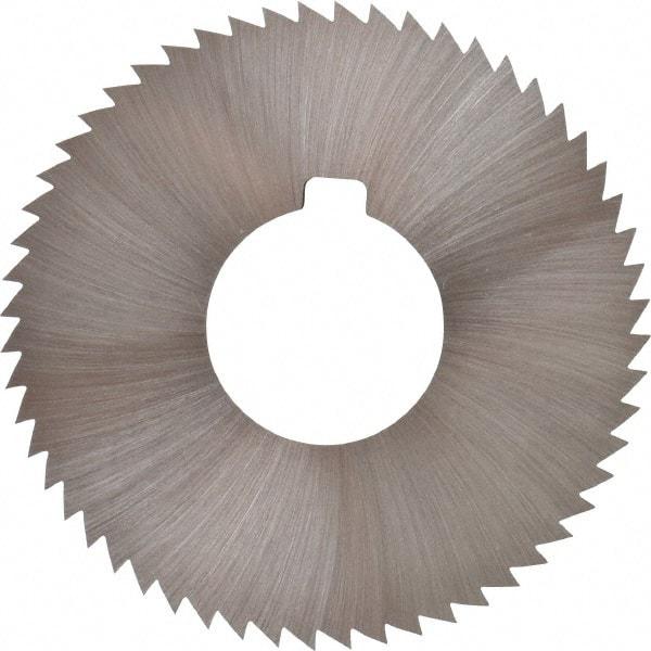 Made in USA - 2-3/4" Diam x 0.064" Blade Thickness x 1" Arbor Hole Diam, 56 Tooth Slitting and Slotting Saw - Arbor Connection, Right Hand, Uncoated, High Speed Steel, Concave Ground, Contains Keyway - Americas Industrial Supply