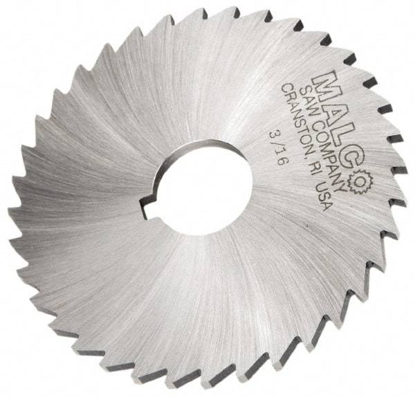 Made in USA - 6" Diam x 3/16" Blade Thickness x 1" Arbor Hole Diam, 42 Tooth Slitting and Slotting Saw - Arbor Connection, Right Hand, Uncoated, High Speed Steel, Concave Ground, Contains Keyway - Americas Industrial Supply