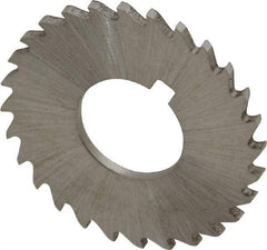 Made in USA - 1-1/4" Diam x 1/16" Blade Thickness x 1/2" Arbor Hole Diam, 28 Tooth Slitting and Slotting Saw - Arbor Connection, Right Hand, Uncoated, High Speed Steel, Concave Ground, Contains Keyway - Americas Industrial Supply