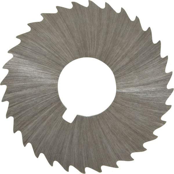 Made in USA - 1-1/2" Diam x 1/32" Blade Thickness x 1/2" Arbor Hole Diam, 32 Tooth Slitting and Slotting Saw - Arbor Connection, Right Hand, Uncoated, High Speed Steel, Concave Ground, Contains Keyway - Americas Industrial Supply