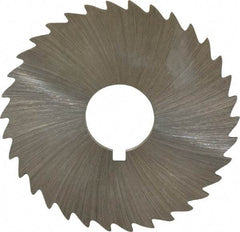 Made in USA - 1-3/4" Diam x 1/32" Blade Thickness x 1/2" Arbor Hole Diam, 34 Tooth Slitting and Slotting Saw - Arbor Connection, Right Hand, Uncoated, High Speed Steel, Concave Ground, Contains Keyway - Americas Industrial Supply