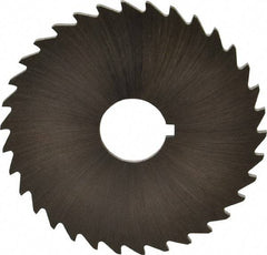 Made in USA - 2" Diam x 1/16" Blade Thickness x 1/2" Arbor Hole Diam, 34 Tooth Slitting and Slotting Saw - Arbor Connection, Right Hand, Uncoated, High Speed Steel, Concave Ground, Contains Keyway - Americas Industrial Supply