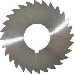 Made in USA - 2-1/2" Diam x 1/32" Blade Thickness x 7/8" Arbor Hole Diam, 28 Tooth Slitting and Slotting Saw - Arbor Connection, Right Hand, Uncoated, High Speed Steel, Concave Ground, Contains Keyway - Americas Industrial Supply