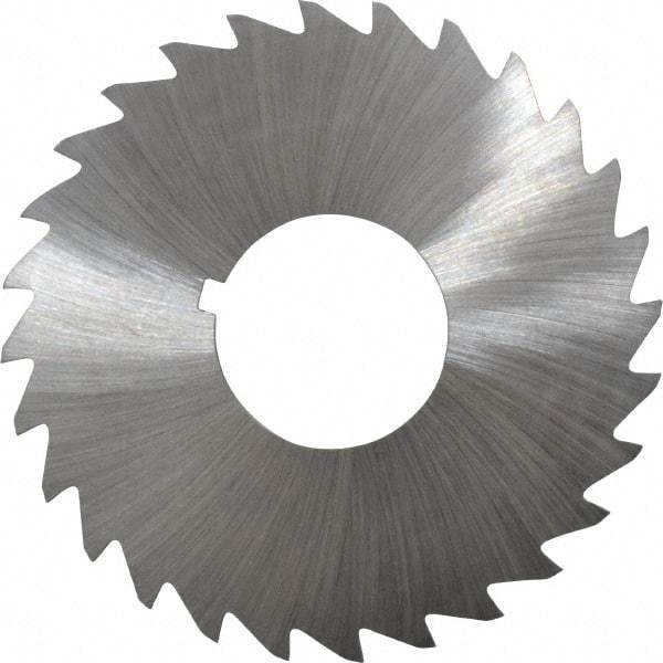 Made in USA - 2-1/2" Diam x 1/16" Blade Thickness x 7/8" Arbor Hole Diam, 28 Tooth Slitting and Slotting Saw - Arbor Connection, Right Hand, Uncoated, High Speed Steel, Concave Ground, Contains Keyway - Americas Industrial Supply