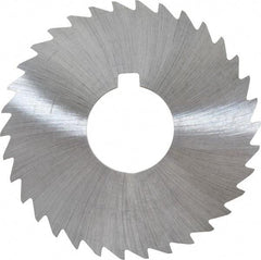 Made in USA - 3" Diam x 1/32" Blade Thickness x 1" Arbor Hole Diam, 34 Tooth Slitting and Slotting Saw - Arbor Connection, Right Hand, Uncoated, High Speed Steel, Concave Ground, Contains Keyway - Americas Industrial Supply