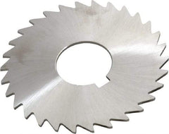 Made in USA - 3" Diam x 1/16" Blade Thickness x 1" Arbor Hole Diam, 30 Tooth Slitting and Slotting Saw - Arbor Connection, Right Hand, Uncoated, High Speed Steel, Concave Ground, Contains Keyway - Americas Industrial Supply