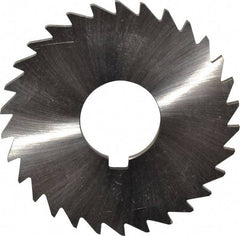 Made in USA - 3" Diam x 1/8" Blade Thickness x 1" Arbor Hole Diam, 30 Tooth Slitting and Slotting Saw - Arbor Connection, Right Hand, Uncoated, High Speed Steel, Concave Ground, Contains Keyway - Americas Industrial Supply