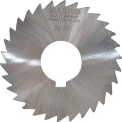 Made in USA - 3" Diam x 5/32" Blade Thickness x 1" Arbor Hole Diam, 30 Tooth Slitting and Slotting Saw - Arbor Connection, Right Hand, Uncoated, High Speed Steel, Concave Ground, Contains Keyway - Americas Industrial Supply