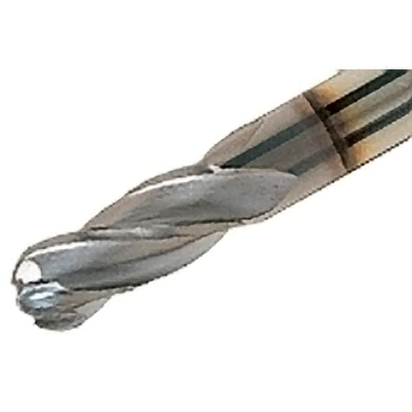 Iscar - 3/4" Diam, 1-1/2" LOC, 4 Flute Solid Carbide Ball End Mill - TiAlN Finish, Single End, 5" OAL, 3/4" Shank Diam, Spiral Flute - Americas Industrial Supply