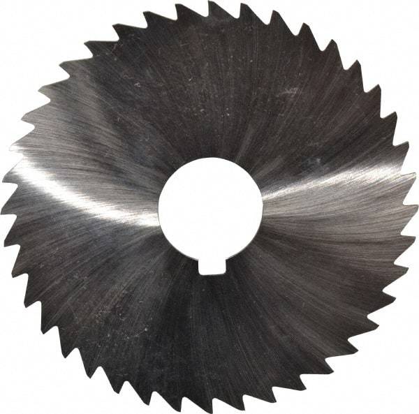 Made in USA - 4" Diam x 3/64" Blade Thickness x 1" Arbor Hole Diam, 40 Tooth Slitting and Slotting Saw - Arbor Connection, Right Hand, Uncoated, High Speed Steel, Concave Ground, Contains Keyway - Americas Industrial Supply