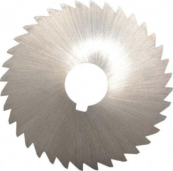 Made in USA - 4" Diam x 1/16" Blade Thickness x 1" Arbor Hole Diam, 36 Tooth Slitting and Slotting Saw - Arbor Connection, Right Hand, Uncoated, High Speed Steel, Concave Ground, Contains Keyway - Americas Industrial Supply