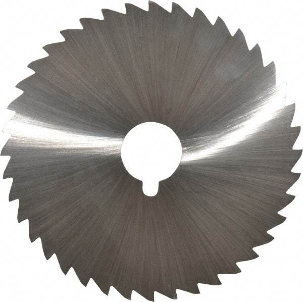 Made in USA - 5" Diam x 1/16" Blade Thickness x 1" Arbor Hole Diam, 40 Tooth Slitting and Slotting Saw - Arbor Connection, Right Hand, Uncoated, High Speed Steel, Concave Ground, Contains Keyway - Americas Industrial Supply