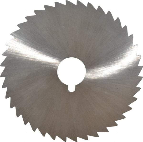 Made in USA - 5" Diam x 3/32" Blade Thickness x 1" Arbor Hole Diam, 40 Tooth Slitting and Slotting Saw - Arbor Connection, Right Hand, Uncoated, High Speed Steel, Concave Ground, Contains Keyway - Americas Industrial Supply