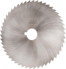 Made in USA - 6" Diam x 3/32" Blade Thickness x 1" Arbor Hole Diam, 50 Tooth Slitting and Slotting Saw - Arbor Connection, Right Hand, Uncoated, High Speed Steel, Concave Ground, Contains Keyway - Americas Industrial Supply