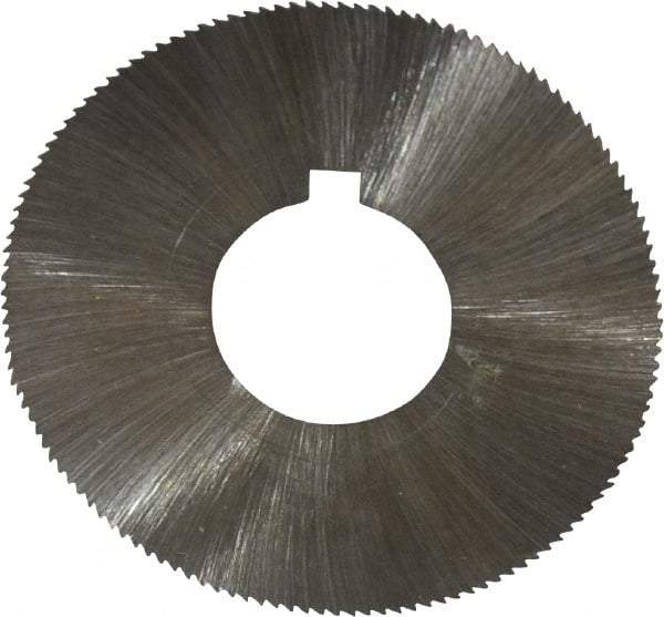 Made in USA - 1-3/4" Diam x 0.006" Blade Thickness x 5/8" Arbor Hole Diam, 132 Tooth Slitting and Slotting Saw - Arbor Connection, Right Hand, Uncoated, High Speed Steel, Concave Ground, Contains Keyway - Americas Industrial Supply