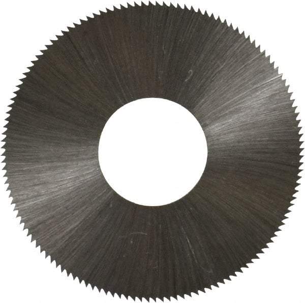 Made in USA - 1-3/4" Diam x 0.012" Blade Thickness x 5/8" Arbor Hole Diam, 132 Tooth Slitting and Slotting Saw - Arbor Connection, Right Hand, Uncoated, High Speed Steel, Concave Ground, Contains Keyway - Americas Industrial Supply