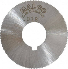 Made in USA - 1-3/4" Diam x 0.018" Blade Thickness x 5/8" Arbor Hole Diam, 132 Tooth Slitting and Slotting Saw - Arbor Connection, Right Hand, Uncoated, High Speed Steel, Concave Ground, Contains Keyway - Americas Industrial Supply