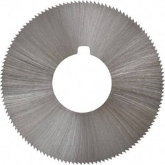 Made in USA - 1-3/4" Diam x 0.023" Blade Thickness x 5/8" Arbor Hole Diam, 132 Tooth Slitting and Slotting Saw - Arbor Connection, Right Hand, Uncoated, High Speed Steel, Concave Ground, Contains Keyway - Americas Industrial Supply