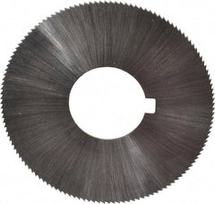 Made in USA - 1-3/4" Diam x 0.025" Blade Thickness x 5/8" Arbor Hole Diam, 132 Tooth Slitting and Slotting Saw - Arbor Connection, Right Hand, Uncoated, High Speed Steel, Concave Ground, Contains Keyway - Americas Industrial Supply