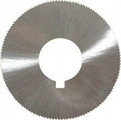 Made in USA - 1-3/4" Diam x 0.028" Blade Thickness x 5/8" Arbor Hole Diam, 132 Tooth Slitting and Slotting Saw - Arbor Connection, Right Hand, Uncoated, High Speed Steel, Concave Ground, Contains Keyway - Americas Industrial Supply