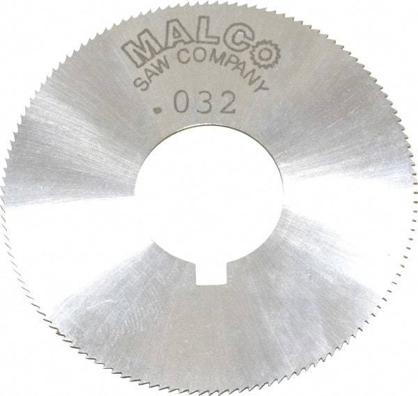 Made in USA - 1-3/4" Diam x 0.032" Blade Thickness x 5/8" Arbor Hole Diam, 132 Tooth Slitting and Slotting Saw - Arbor Connection, Right Hand, Uncoated, High Speed Steel, Concave Ground, Contains Keyway - Americas Industrial Supply