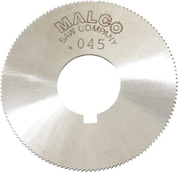 Made in USA - 1-3/4" Diam x 0.045" Blade Thickness x 5/8" Arbor Hole Diam, 132 Tooth Slitting and Slotting Saw - Arbor Connection, Right Hand, Uncoated, High Speed Steel, Concave Ground, Contains Keyway - Americas Industrial Supply