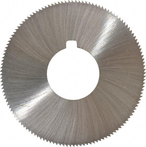 Made in USA - 1-3/4" Diam x 0.051" Blade Thickness x 5/8" Arbor Hole Diam, 132 Tooth Slitting and Slotting Saw - Arbor Connection, Right Hand, Uncoated, High Speed Steel, Concave Ground, Contains Keyway - Americas Industrial Supply