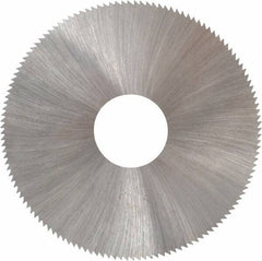 Made in USA - 2-1/4" Diam x 0.01" Blade Thickness x 5/8" Arbor Hole Diam, 132 Tooth Slitting and Slotting Saw - Arbor Connection, Right Hand, Uncoated, High Speed Steel, Concave Ground, Contains Keyway - Americas Industrial Supply