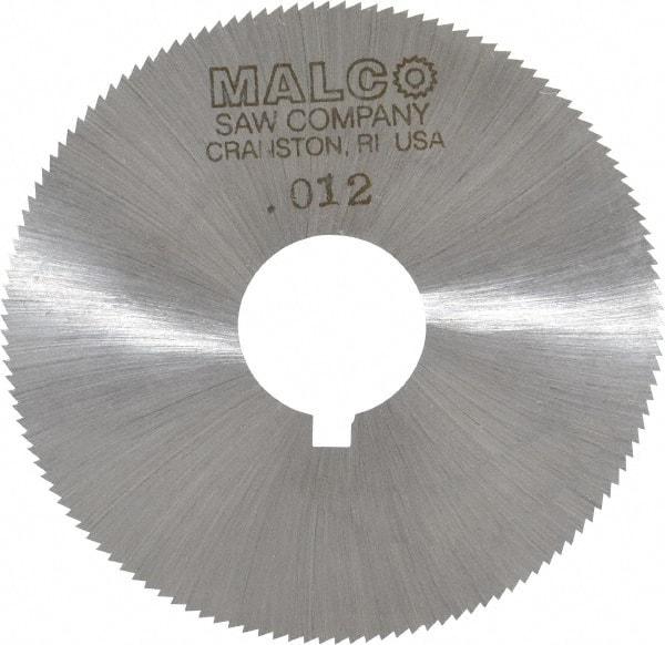 Made in USA - 2-1/4" Diam x 0.012" Blade Thickness x 5/8" Arbor Hole Diam, 132 Tooth Slitting and Slotting Saw - Arbor Connection, Right Hand, Uncoated, High Speed Steel, Concave Ground, Contains Keyway - Americas Industrial Supply