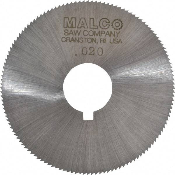 Made in USA - 2-1/4" Diam x 0.02" Blade Thickness x 5/8" Arbor Hole Diam, 132 Tooth Slitting and Slotting Saw - Arbor Connection, Right Hand, Uncoated, High Speed Steel, Concave Ground, Contains Keyway - Americas Industrial Supply