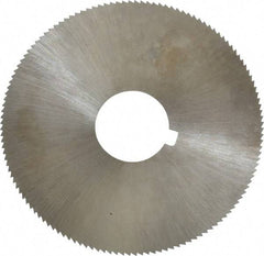 Made in USA - 2-1/4" Diam x 0.025" Blade Thickness x 5/8" Arbor Hole Diam, 132 Tooth Slitting and Slotting Saw - Arbor Connection, Right Hand, Uncoated, High Speed Steel, Concave Ground, Contains Keyway - Americas Industrial Supply