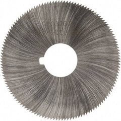 Made in USA - 2-1/4" Diam x 0.032" Blade Thickness x 5/8" Arbor Hole Diam, 132 Tooth Slitting and Slotting Saw - Arbor Connection, Right Hand, Uncoated, High Speed Steel, Concave Ground, Contains Keyway - Americas Industrial Supply